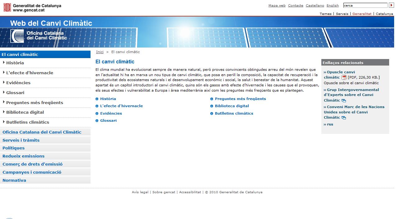 Web del Canvi Climàtic | Recurso educativo 39889