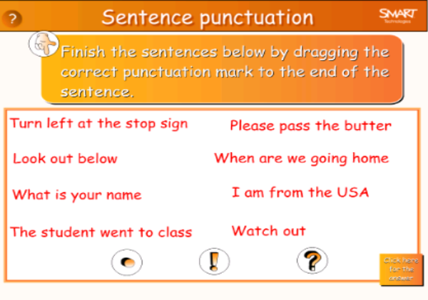Sentence punctuation | Recurso educativo 47525
