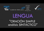 ORACIÓN SIMPLE. Análisis sintáctico en 10 pasos - Lengua española | Recurso educativo 413435