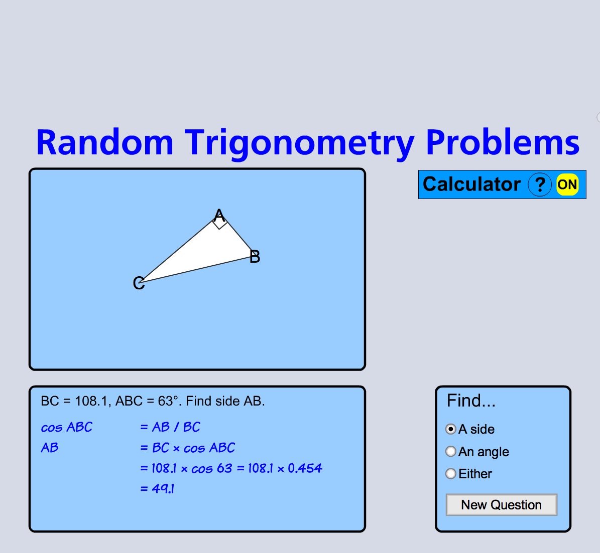 Random Trigonometry Problems | Recurso educativo 41932