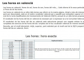 Les hores en valencià | Recurso educativo 684245